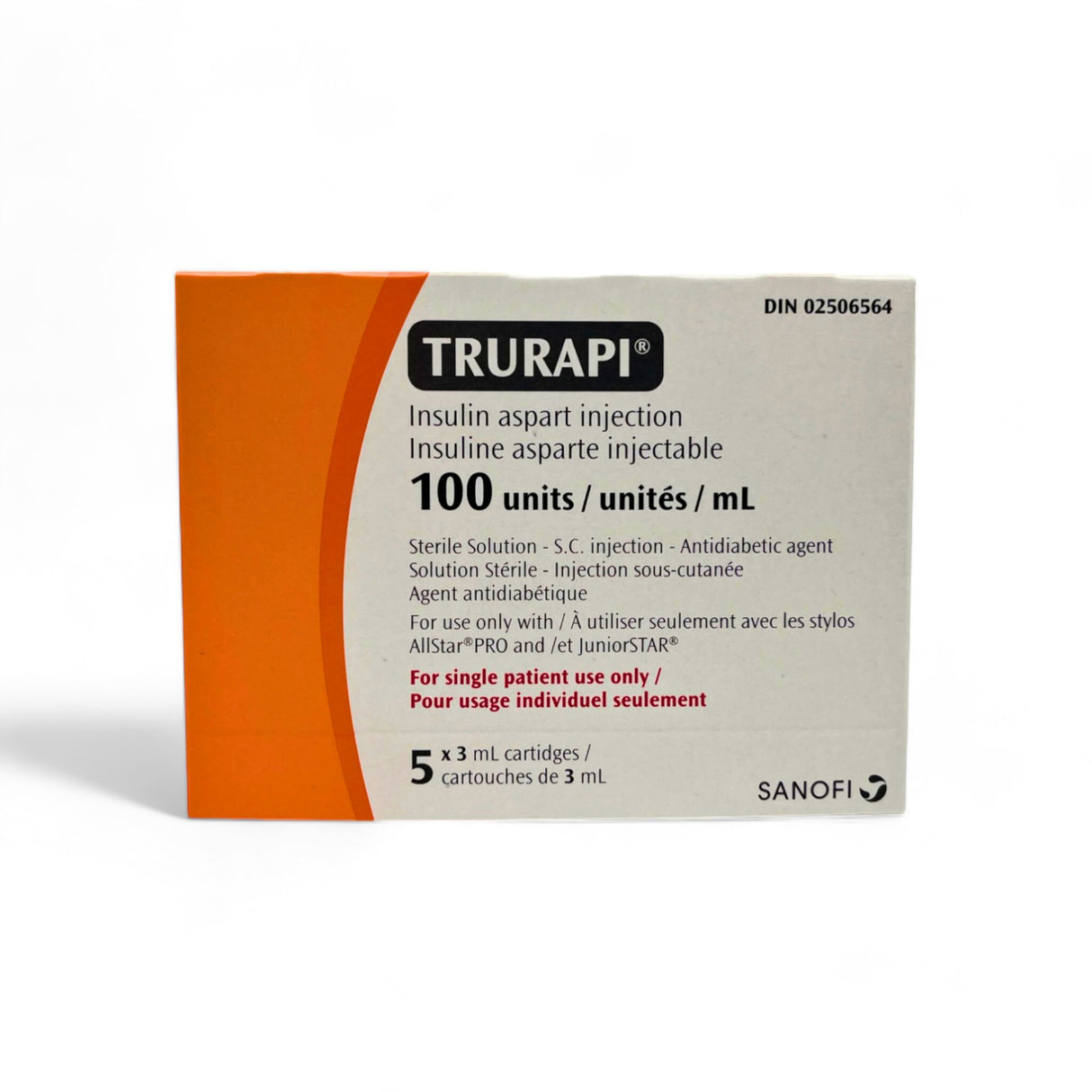 Trurapi Cartridges 100U/ML 5x3ML