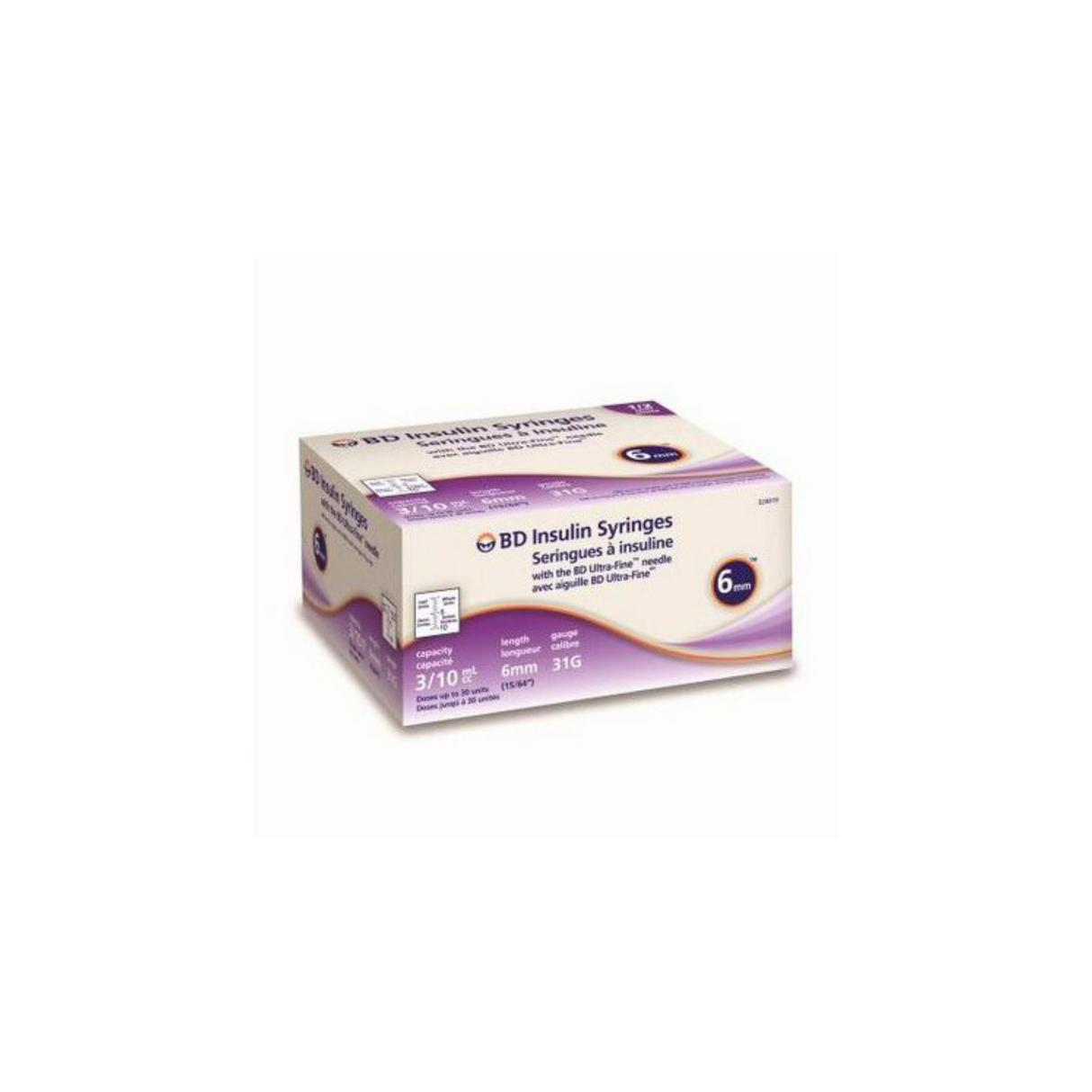 BD UltraFine II Syringe, 3/10CC, 6mm, 31G - Limit 1 per order