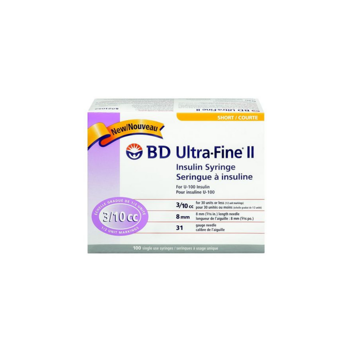 BD Ultrafine II Syringe,  3/10cc 31G 8mm