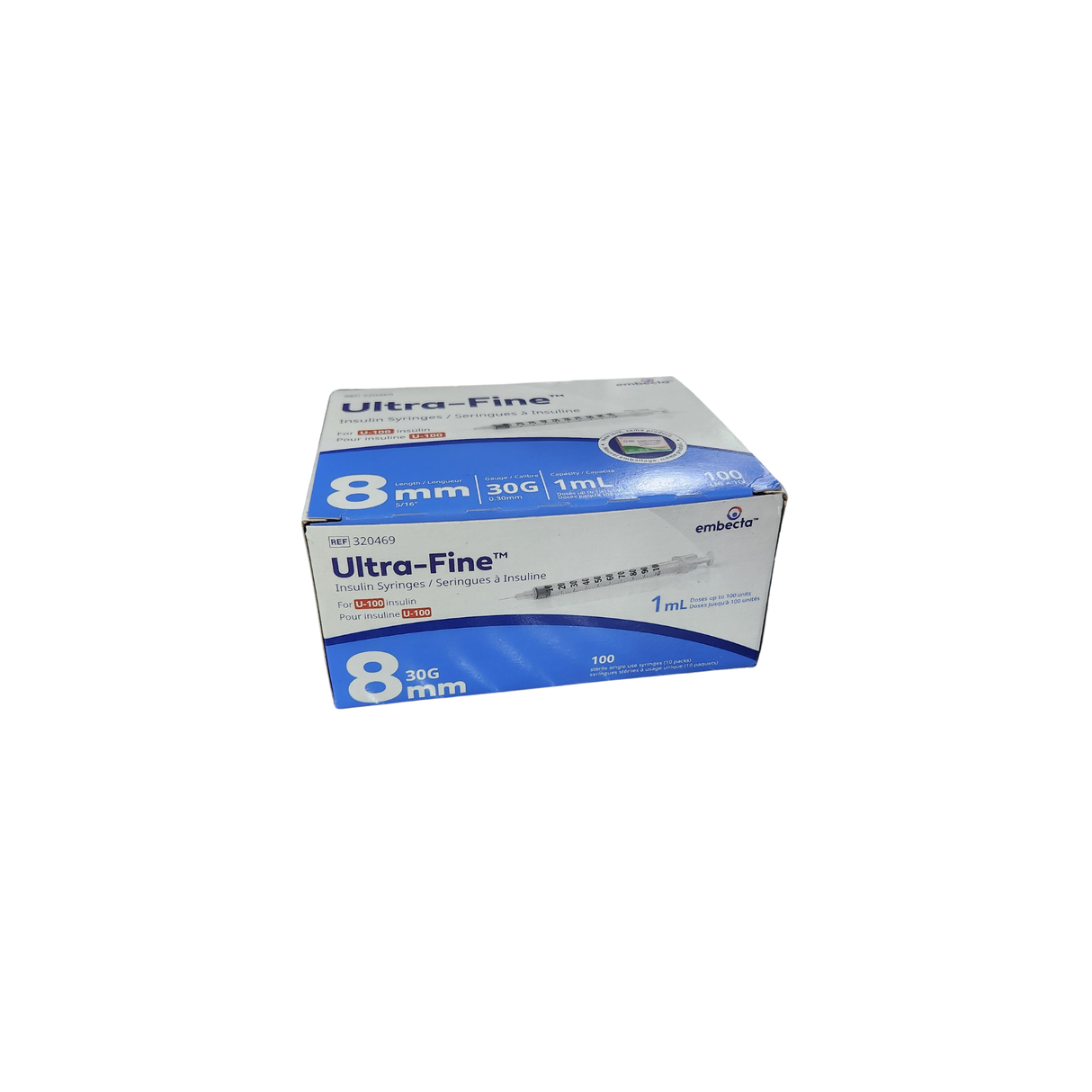 Seringue à insuline BD Ultra-Fine 1CC 8mm 30G