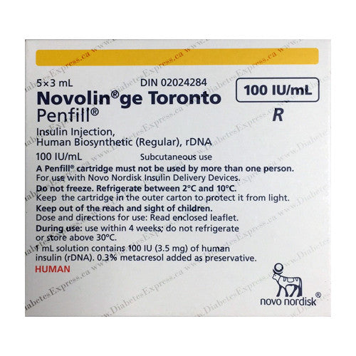 Novolin GE Toronto 5 x 3ml Cartridge